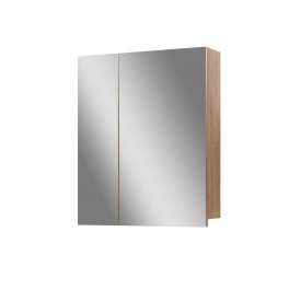 Шкаф навесной зеркальный для ванной комнаты БАЗИС 60 wood ПиК