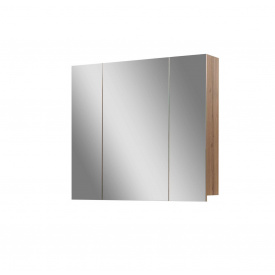 Шкаф навесной зеркальный для ванной комнаты БАЗИС 80 wood ПиК