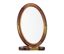 Дзеркало настільне двостороннє 12,2 х 8,3 см пластикове коричневе Mirror 430-5