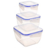 Набор квадратных контейнеров для пищевых продуктов 3в1 Алеана 167050
