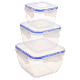 Набор квадратных контейнеров для пищевых продуктов 3в1 Алеана 167050