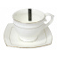 Чашка з блюдцем 90 мл кругла фарфорова біла Снігова королева Interos 506707-A-90 Суми