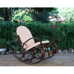 Плетенное кресло-качалка Олимп ЧФЛИ из ротанга с мягкими подушками Белая Церковь