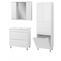 Комплект мебели для ванной комнаты Пектораль 80 с умывальником Неми 80 и пенал 60 с корзиной Сумы