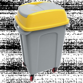 Бак для мусора на колесах Planet HIP 70л серо-желтый