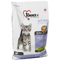 Сухой супер премиум корм для котят 1st Choice Kitten Healthy Start курица 5.44 кг (65672290050) Рівне