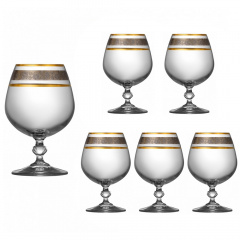 Набор бокалов для бренди коньяка Lora Бесцветный H50-028-6 310ml Черкассы