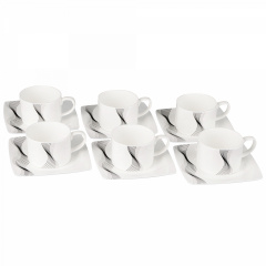 Набор чайных чашек с блюдцами Lora Белый H15-005 220ml Рівне