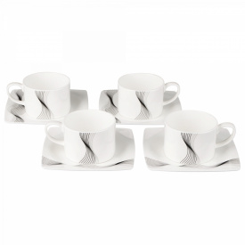 Набор чайных чашек с блюдцами Lora Белый H15-004 220ml