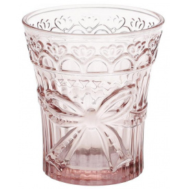 Набор 6 стаканов Бант 260мл, розовое стекло Bona DP38932