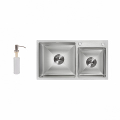 Набір 2 в 1 Lidz кухонна мийка H7843 3.0/1.0 мм Brush + дозатор для миючого засобу Вінниця