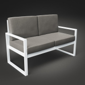 Двомісний диван Tenero Час-Пік 142 см м'які сидіння на металлокаркасе для саду для кафе