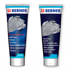 Захисний брудовідштовхуючий крем для рук Рідкі Рукавички Berner + Очищувач для рук стандартний Berner
