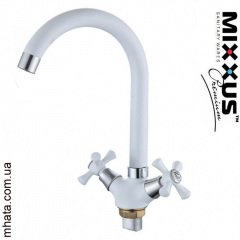 Змішувач для кухні вухо MIXXUS Omega White (білий) (Chr-275) Польща Суми