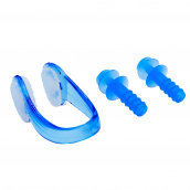 Беруші для плавання та затискач для носа у пластиковому футлярі HN-5 (силікон) Синій (PT0765)