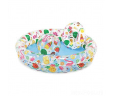 Детский надувной бассейн Intex 59460-2 Фрукты 122 х 25 см с мячиком и кругом с шариками 10 шт подстилкой насосом