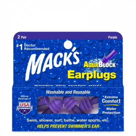 Беруши MACK`S AQUABLOCK мягкие фиолетовые 2 пары