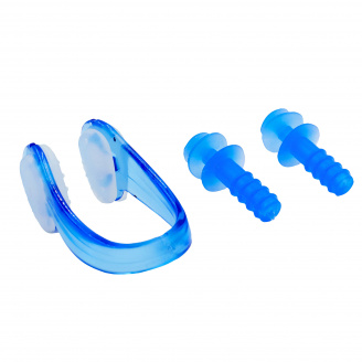 Беруши для плавания и зажим для носа в пластиковом футляре HN-5 (силикон) Синий (PT0765)