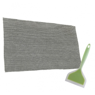 Набір антипригарний килимок-сітка для BBQ та гриля та Лопатка з антипригарним покриттям Green (vol-1205)