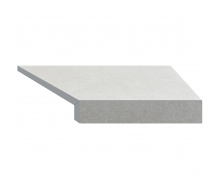 Aquaviva Угловой Г-образный элемент бортовой плитки Aquaviva Granito Light Gray, 595x345x50(20) мм (правый/45°)