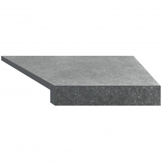 Aquaviva Угловой Г-образный элемент бортовой плитки Aquaviva Granito Gray, 595x345x50(20) мм (правый/45°)