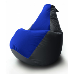 Кресло мешок Груша Coolki комби XL 85x105 Черный с Синим 02 Оксфорд 600D Ужгород