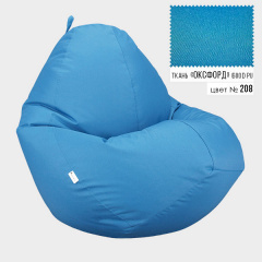 Бескаркасное кресло мешок груша Овал Coolki XL 85x105 Светло-Голубой (Оксфорд 600D PU) Харків