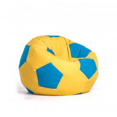 Кресло Мяч Coolki 100 см Желтый с Голубым (Оксфорд 600D PU) Прилуки