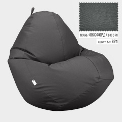 Бескаркасное кресло мешок груша Овал Coolki XXL 90x130 Серый (Оксфорд 600D PU) Чернігів