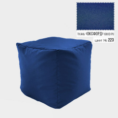 Бескаркасное кресло пуф Кубик Coolki 45x45 Темно-синий Оксфорд 600 Рівне