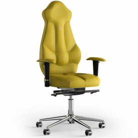 Кресло KULIK SYSTEM IMPERIAL Экокожа с подголовником без строчки Желтый (7-901-BS-MC-0211)