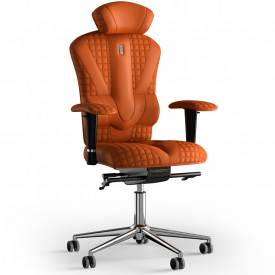 Кресло KULIK SYSTEM VICTORY Экокожа с подголовником со строчкой Оранжевый (8-901-WS-MC-0210)