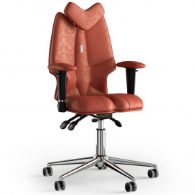 Кресло KULIK SYSTEM FLY Антара с подголовником без строчки Морковный (13-901-BS-MC-0309)