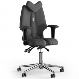 Кресло KULIK SYSTEM FLY Ткань с подголовником без строчки Серый (13-901-BS-MC-0506)