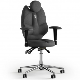 Кресло KULIK SYSTEM TRIO Ткань с подголовником без строчки Серый (14-901-BS-MC-0506)