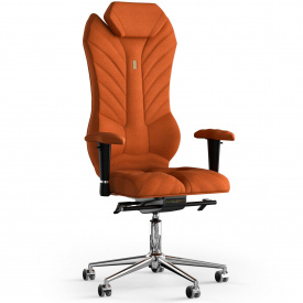 Кресло KULIK SYSTEM MONARCH Ткань с подголовником со строчкой Оранжевый (2-901-WS-MC-0510)