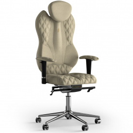 Кресло KULIK SYSTEM GRAND Ткань с подголовником со строчкой Кремовый (4-901-WS-MC-0501)