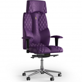 Кресло KULIK SYSTEM BUSINESS Антара с подголовником со строчкой Фиолетовый (6-901-WS-MC-0306)