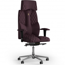 Кресло KULIK SYSTEM BUSINESS Ткань с подголовником со строчкой Фиолетовый (6-901-WS-MC-0509)
