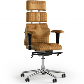 Кресло KULIK SYSTEM PYRAMID Антара с подголовником со строчкой Медовый (9-901-WS-MC-0310)