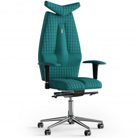 Кресло KULIK SYSTEM JET Ткань с подголовником со строчкой Аквамарин (3-901-WS-MC-0512)