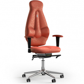 Кресло KULIK SYSTEM GALAXY Антара с подголовником без строчки Морковный (11-901-BS-MC-0309)
