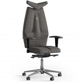 Кресло KULIK SYSTEM JET Ткань с подголовником со строчкой Серебристый (3-901-WS-MC-0505)