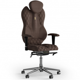 Кресло KULIK SYSTEM GRAND Ткань с подголовником со строчкой Шоколадный (4-901-WS-MC-0504)