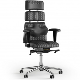 Кресло KULIK SYSTEM PYRAMID Кожа с подголовником со строчкой Черный (9-901-WS-MC-0101)