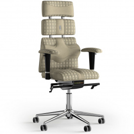 Кресло KULIK SYSTEM PYRAMID Ткань с подголовником со строчкой Кремовый (9-901-WS-MC-0501)