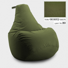 Бескаркасное кресло мешок груша Coolki L 65x85 Хаки (Оксфорд 600D PU)