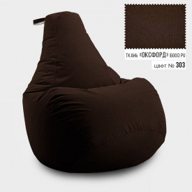 Бескаркасное кресло мешок груша Coolki L 65x85 Темно-Коричневый (Оксфорд 600D PU)