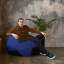 Кресло мешок Мяч Оксфорд 120см Студия Комфорта размер Большой Синий + Черный Кам'янець-Подільський