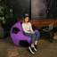 Кресло мешок Мяч Оксфорд 120см Студия Комфорта размер Большой Фиолетовый + Черный Одесса